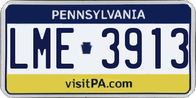 PA license plate LME3913