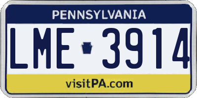 PA license plate LME3914