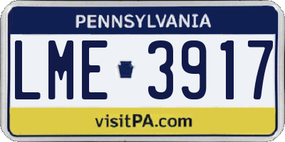 PA license plate LME3917
