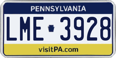 PA license plate LME3928
