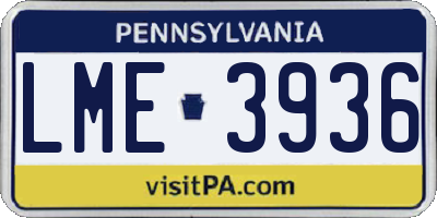 PA license plate LME3936