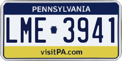 PA license plate LME3941