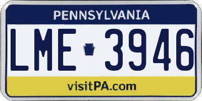 PA license plate LME3946