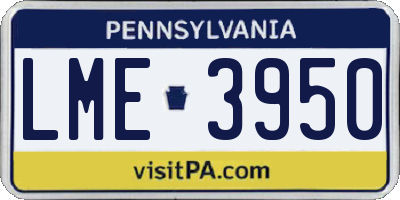 PA license plate LME3950