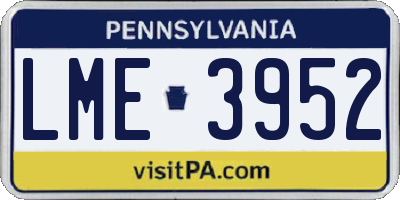 PA license plate LME3952