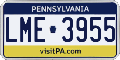 PA license plate LME3955