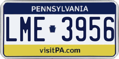 PA license plate LME3956