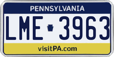 PA license plate LME3963
