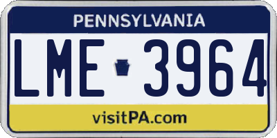 PA license plate LME3964