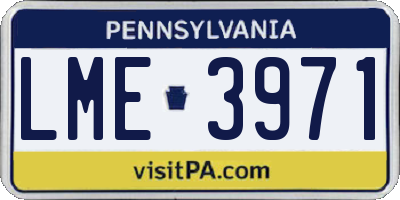 PA license plate LME3971