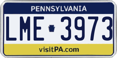 PA license plate LME3973