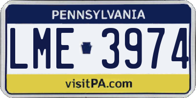 PA license plate LME3974