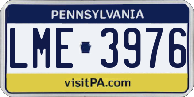 PA license plate LME3976