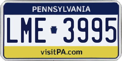 PA license plate LME3995