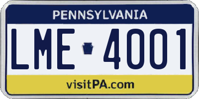PA license plate LME4001