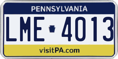 PA license plate LME4013
