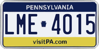 PA license plate LME4015