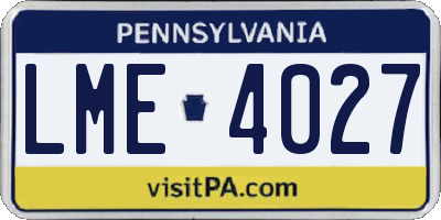 PA license plate LME4027
