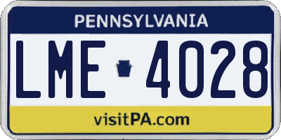 PA license plate LME4028