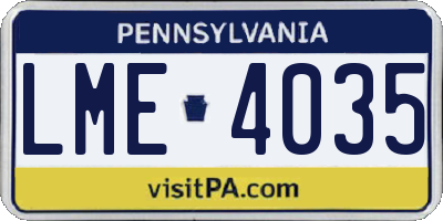 PA license plate LME4035