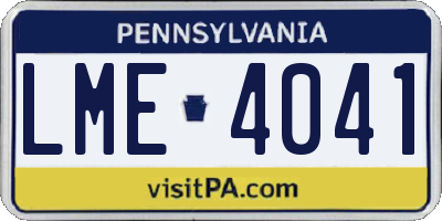 PA license plate LME4041