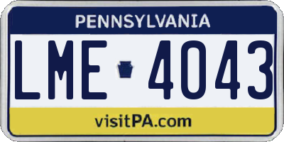 PA license plate LME4043