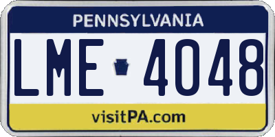 PA license plate LME4048