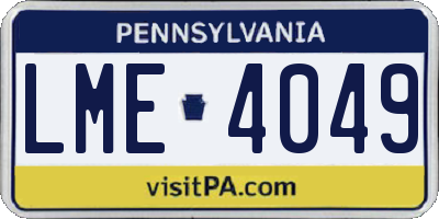 PA license plate LME4049