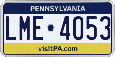 PA license plate LME4053