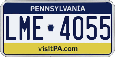 PA license plate LME4055