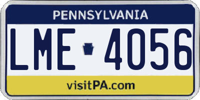 PA license plate LME4056