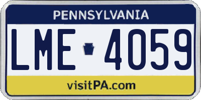 PA license plate LME4059