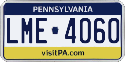 PA license plate LME4060