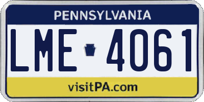 PA license plate LME4061