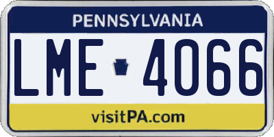 PA license plate LME4066
