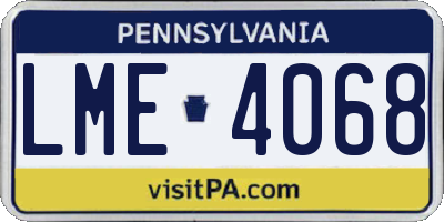 PA license plate LME4068