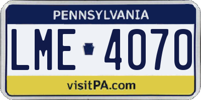 PA license plate LME4070
