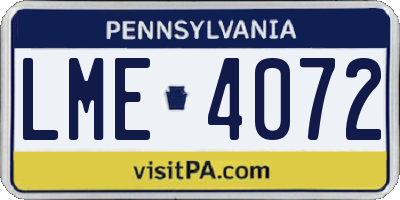 PA license plate LME4072