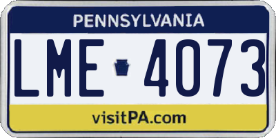 PA license plate LME4073