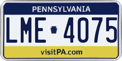 PA license plate LME4075