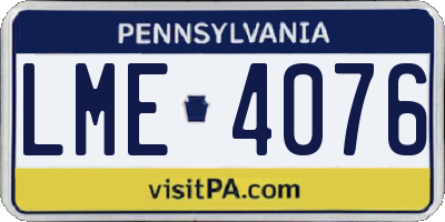 PA license plate LME4076