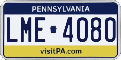 PA license plate LME4080