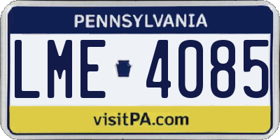 PA license plate LME4085