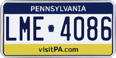 PA license plate LME4086