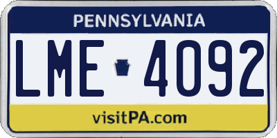 PA license plate LME4092
