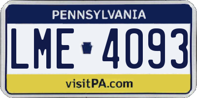 PA license plate LME4093