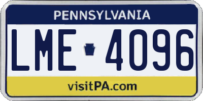 PA license plate LME4096
