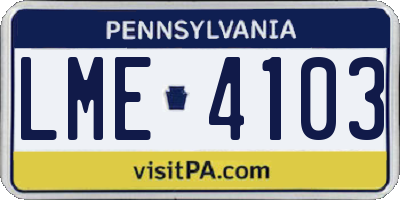 PA license plate LME4103