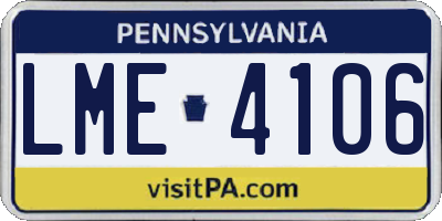 PA license plate LME4106