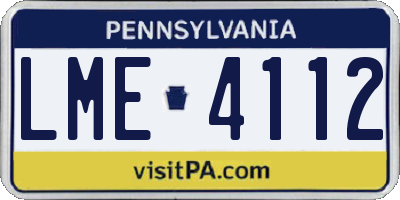 PA license plate LME4112